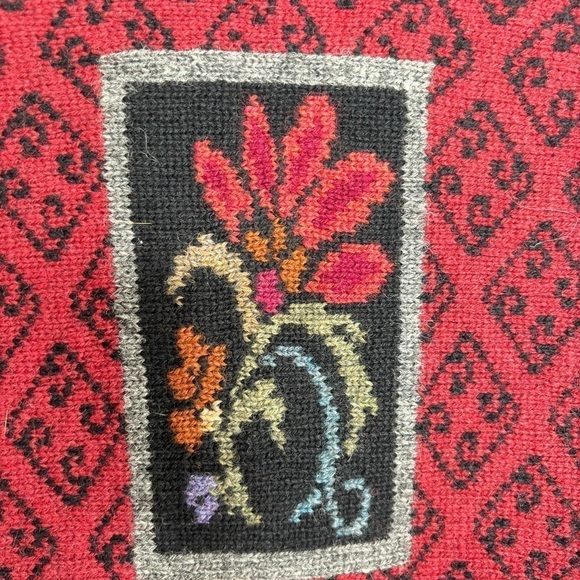 VTG Icelandic Design Wool Cardigan Sweater Medium Floral Granny Cottage Core - Picture 13 of 14